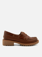 Mocassim Dockside Marrom Couro Solado Tratorado