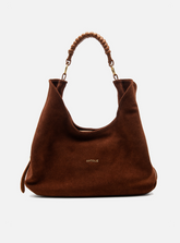 Bolsa Shoulder Couro Camurça Marrom