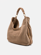 Bolsa Shoulder Couro Camurça Cappuccino