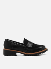 Mocassim Tratorado Preto em Couro