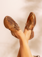Mocassim Couro Dockside Bronze Vazado