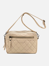 Bolsa em Couro Tiracolo Matelassê Off White