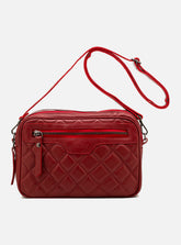 Bolsa em Couro Tiracolo Matelassê Vermelho