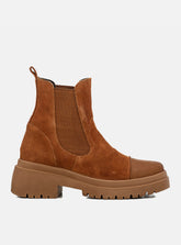 Bota em Couro Chelsea Julia Caramelo