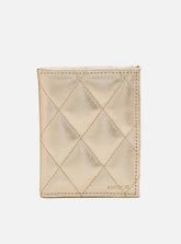 Carteira em Couro Matelassê Dourado