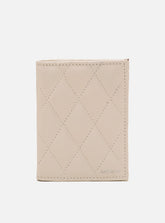 Carteira em Couro Matelassê Off White