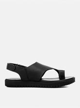 Flatform em Couro Lux Sophia Preto