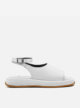 Flatform em Couro Slim Rafaela Branco