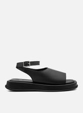 Flatform em Couro Slim Rafaela Preto