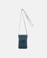 Mini Bolsa em Couro Porta Celular Capri Azul Marinho