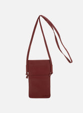 Mini Bolsa em Couro Porta Celular Bordô