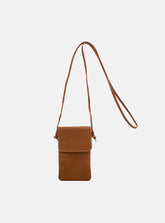 Mini Bolsa em Couro Porta Celular Capri Caramelo