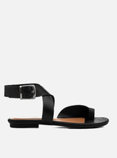 Rasteira em Couro Transpasse Luana Preto