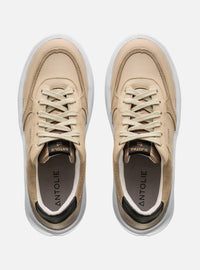 Tênis Couro Cinza Detalhe Preto Sport