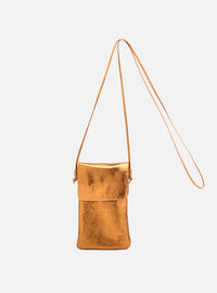 Mini Bolsa em Couro Porta Celular Capri Bronze