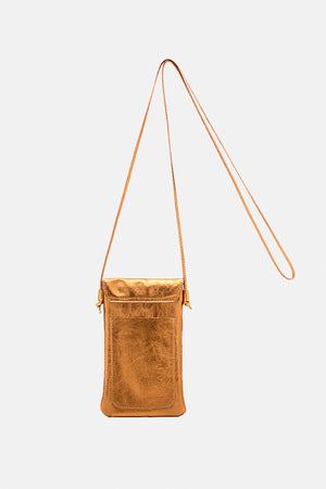 Mini Bolsa em Couro Porta Celular Capri Bronze