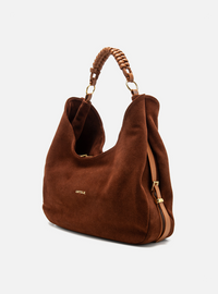 Bolsa Shoulder Couro Camurça Marrom