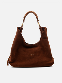 Bolsa Shoulder Couro Camurça Marrom