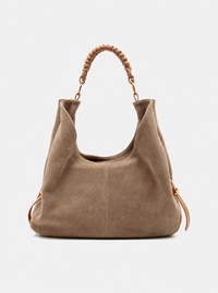 Bolsa Shoulder Couro Camurça Cappuccino