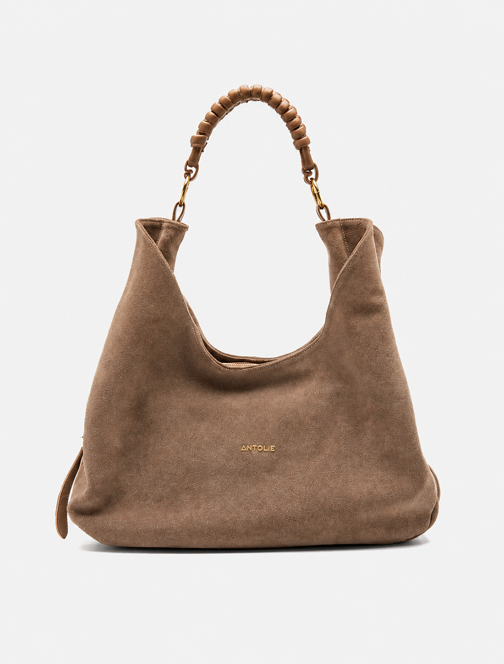 Bolsa Shoulder Couro Camurça Cappuccino