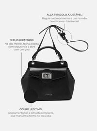 Bolsa Satchel Couro Preta