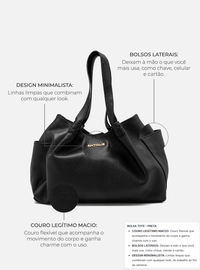 Bolsa Tote Couro Preta