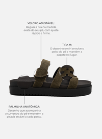 Papete Couro Camurça Verde Tira H