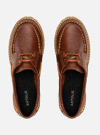 Mocassim Dockside Marrom Couro Solado Tratorado