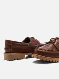 Mocassim Dockside Marrom Couro Solado Tratorado
