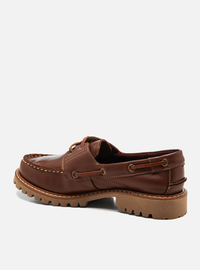 Mocassim Dockside Marrom Couro Solado Tratorado