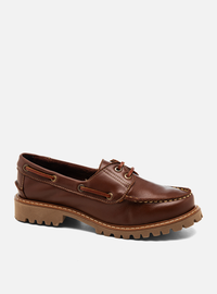 Mocassim Dockside Marrom Couro Solado Tratorado