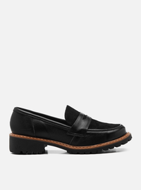 Mocassim Tratorado Preto em Couro
