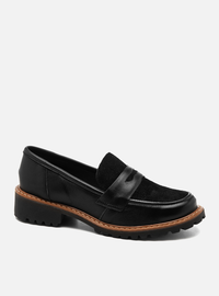 Mocassim Tratorado Preto em Couro