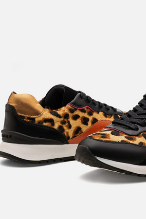Tênis em Couro Animal Print Sport
