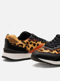 Tênis em Couro Animal Print Sport