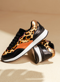 Tênis em Couro Animal Print Sport