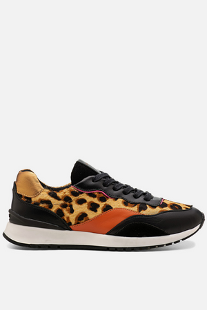 Tênis em Couro Animal Print Sport