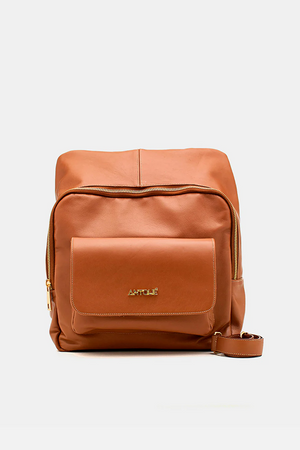 Mochila em Couro Athenas Caramelo
