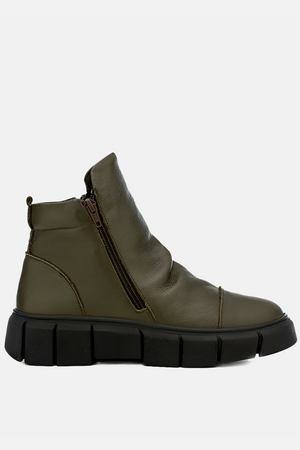 Tênis em Couro Cano Alto Jade Verde Militar
