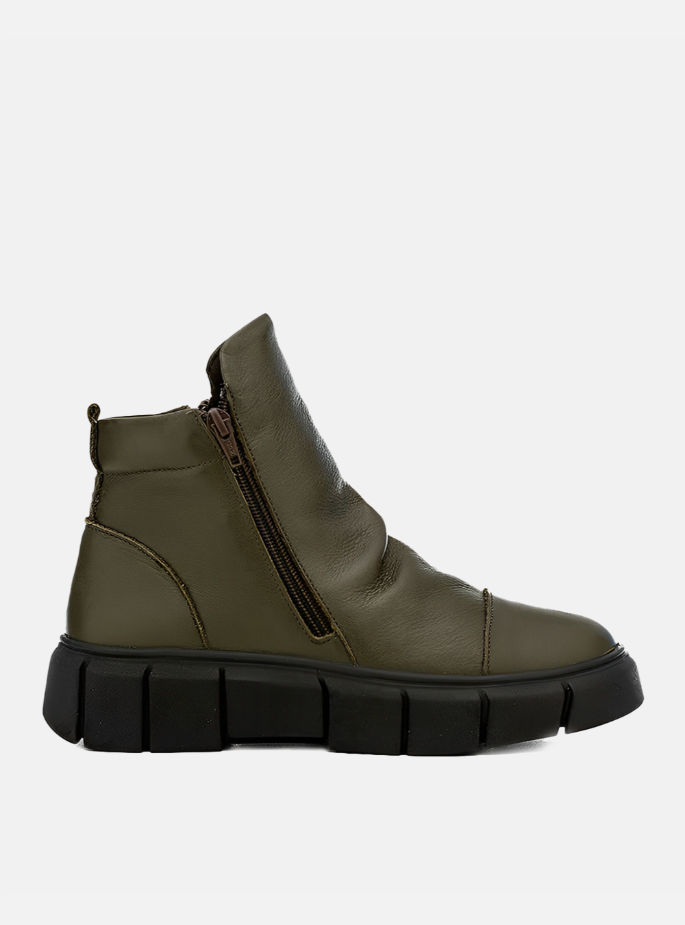 Tênis em Couro Cano Alto Jade Verde Militar