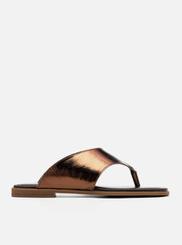 Rasteira em Couro Bronze Thong