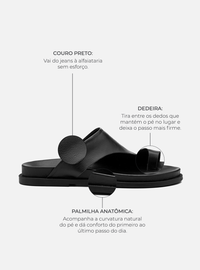 Papete Couro Preta Dedeira