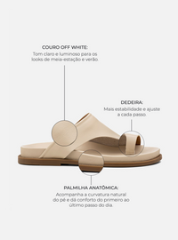 Papete Couro Off White Dedeira