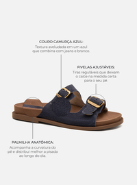 Birken Couro Camurça Azul