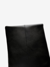Bota Cano Alto Couro Lapela Salto Bloco Preta