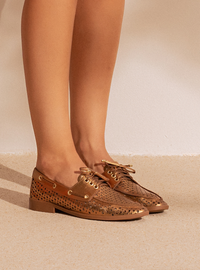 Mocassim Couro Dockside Bronze Vazado