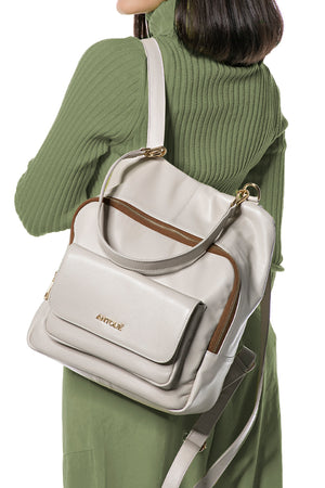 Mochila em Couro Athenas Off White