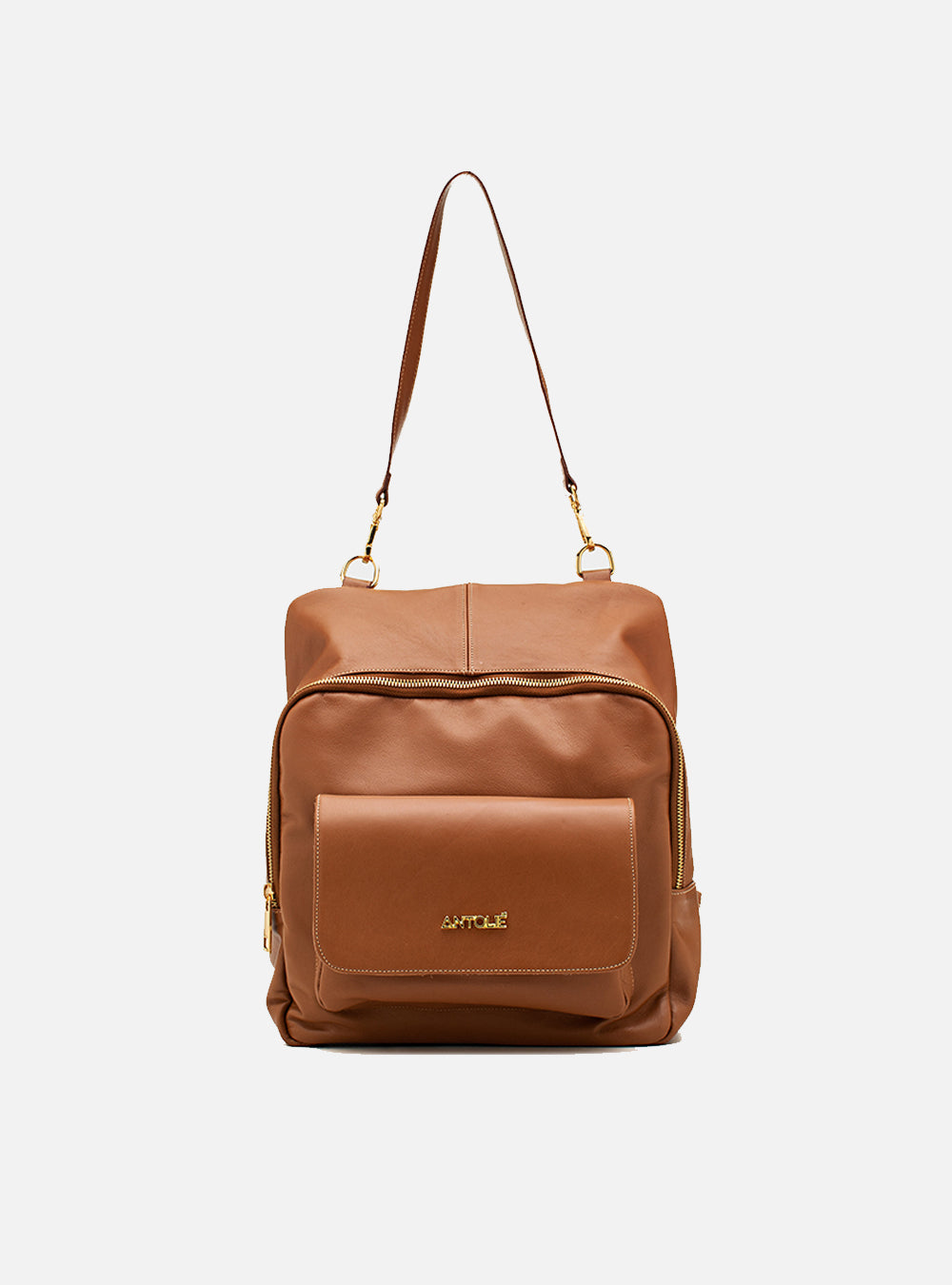 Mochila em Couro Athenas Caramelo