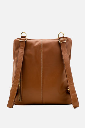 Mochila em Couro Athenas Caramelo