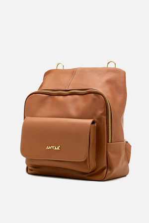 Mochila em Couro Athenas Caramelo